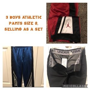 Qty. 3 boys athletic pants (Jordan & Under Armor)